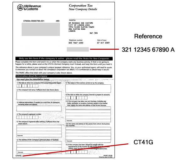 New company reference numbers